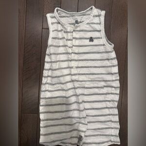 Baby Gap, Brannan Bear Onesie, grey and white, 18-24 months